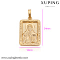 32973 Xuping shopping online plain brass pendant popular square shape gold pendant engrave image